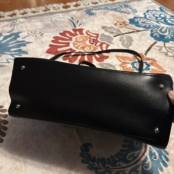 Ralph Lauren Epi Textured Black Leather Handbag w/ Bonus Epi Textured Wallet - Picture 6 of 7